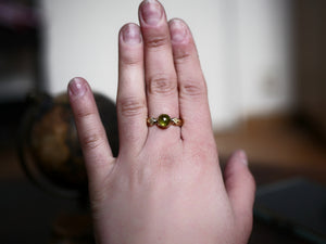 Bague réglable Vésuvianite - Laiton