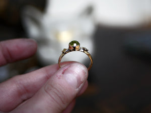 Bague réglable Vésuvianite - Laiton