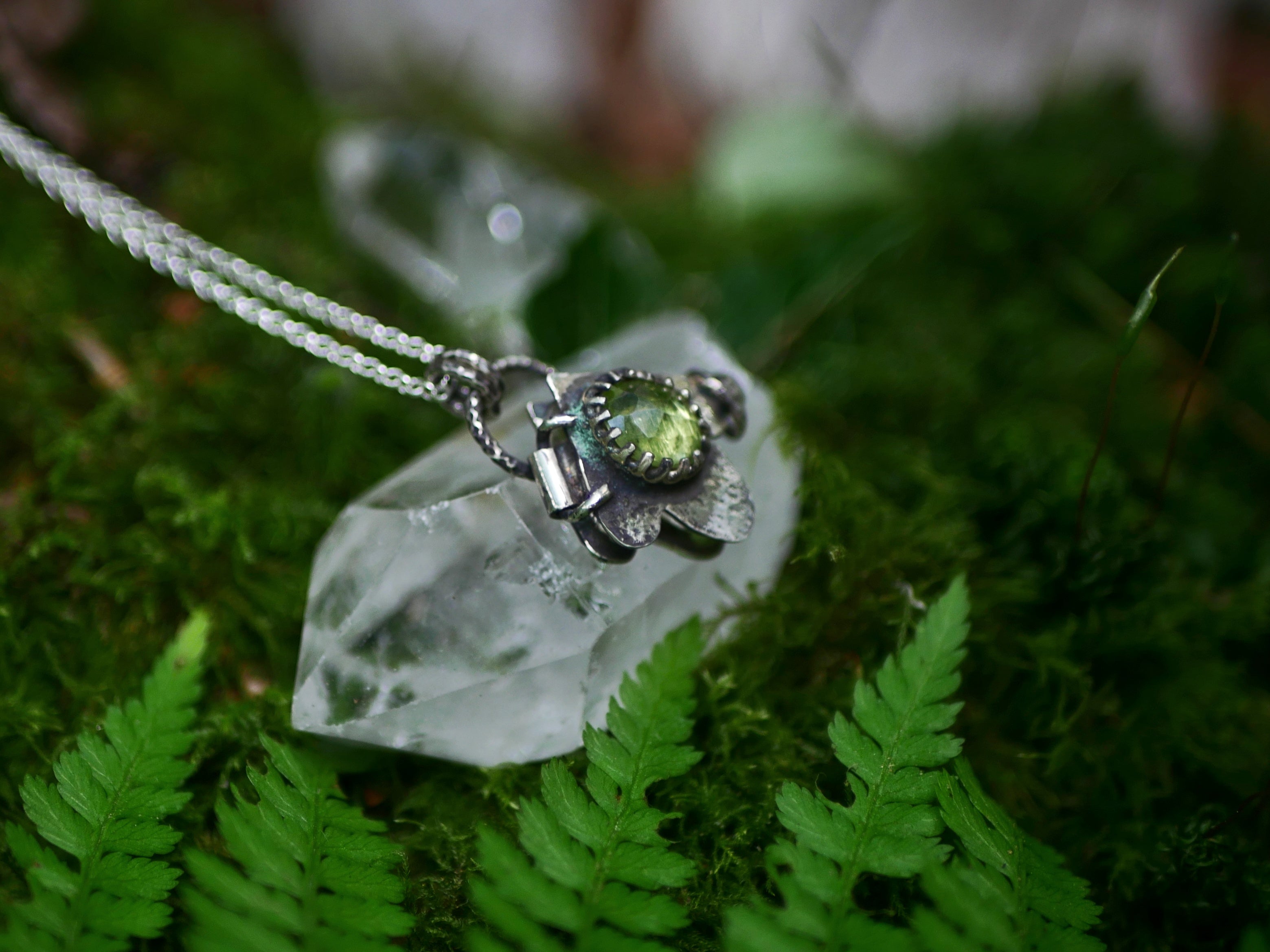 Collier "Forêt Enchantée" XI - Péridot - Argent 925