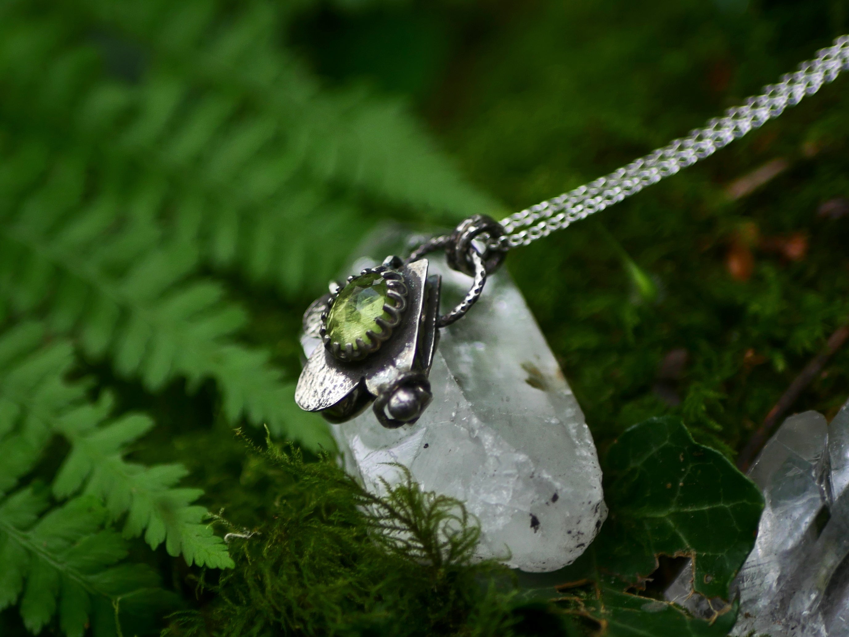 Collier "Forêt Enchantée" XI - Péridot - Argent 925