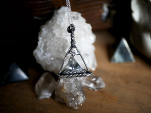 Collier Lanterne V - Cristal de roche Pyramide - Argent 925