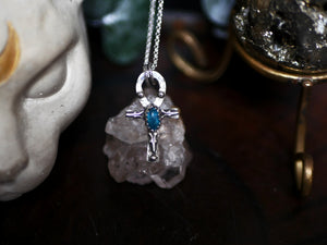 Réservé Fannette - Amulette Croix de Ankh - Apatite - Argent 925