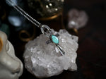 Charger l&#39;image dans la galerie, Réservé Valérie - Amulette Croix de Ankh - Amazonite &amp; Cristal de roche - Argent 925
