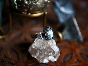 Réservée Damian - Bague Labradorite & Feuilles - Argent 925