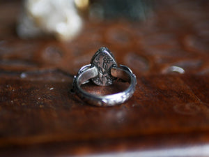 Réservée Damian - Bague Labradorite & Feuilles - Argent 925