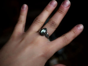 Réservée Damian - Bague Labradorite & Feuilles - Argent 925
