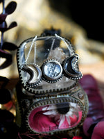 Charger l&#39;image dans la galerie, Réservé - Collier Triple Lune - Quartz, Verre, Argent 925
