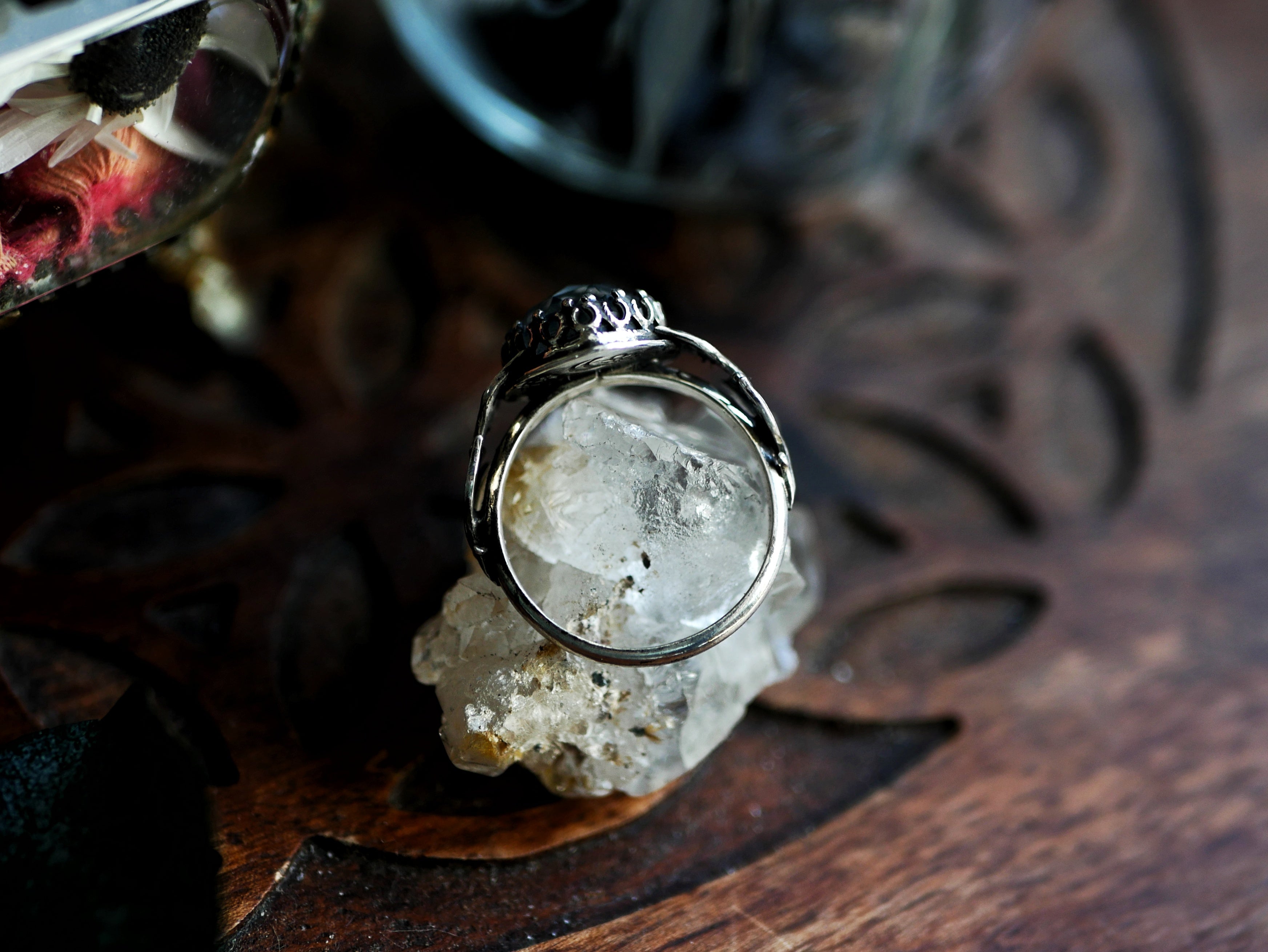 RÉSERVÉE HÉLÈNE - Bague Nacre & Feuilles - Argent 925