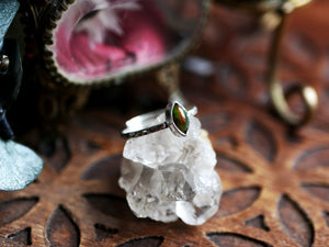 RÉSERVÉE LARA - Bague Opale Noire - Argent 925