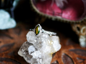RÉSERVÉE LARA - Bague Opale Noire - Argent 925