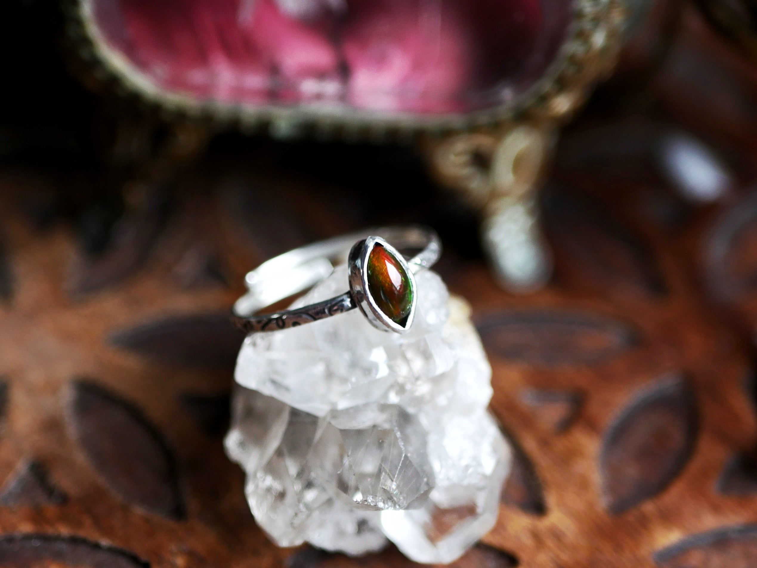 RÉSERVÉE LARA - Bague Opale Noire - Argent 925