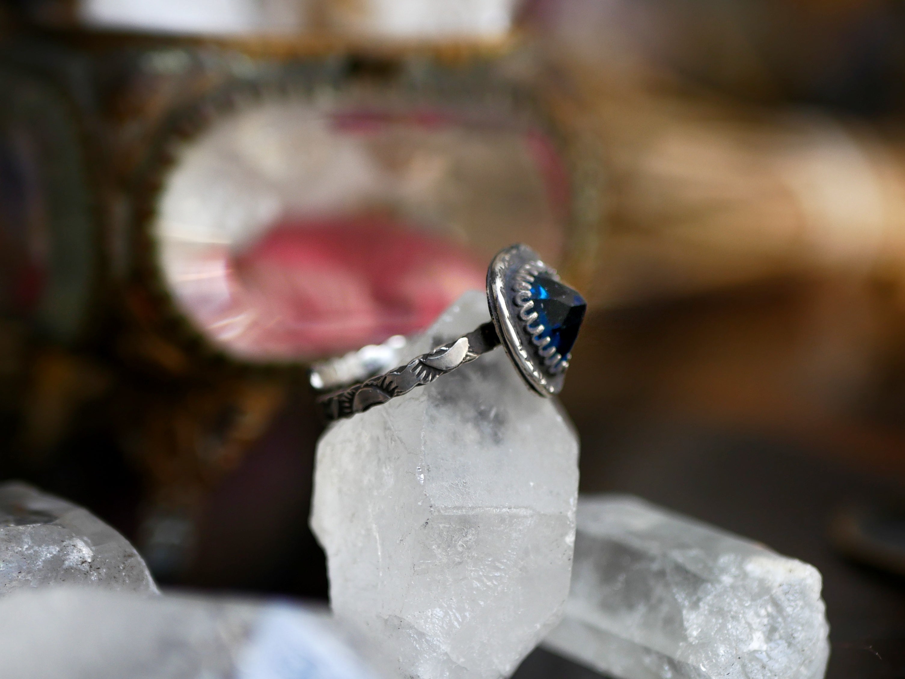 Bague réglable Topaze bleue II - Argent 925