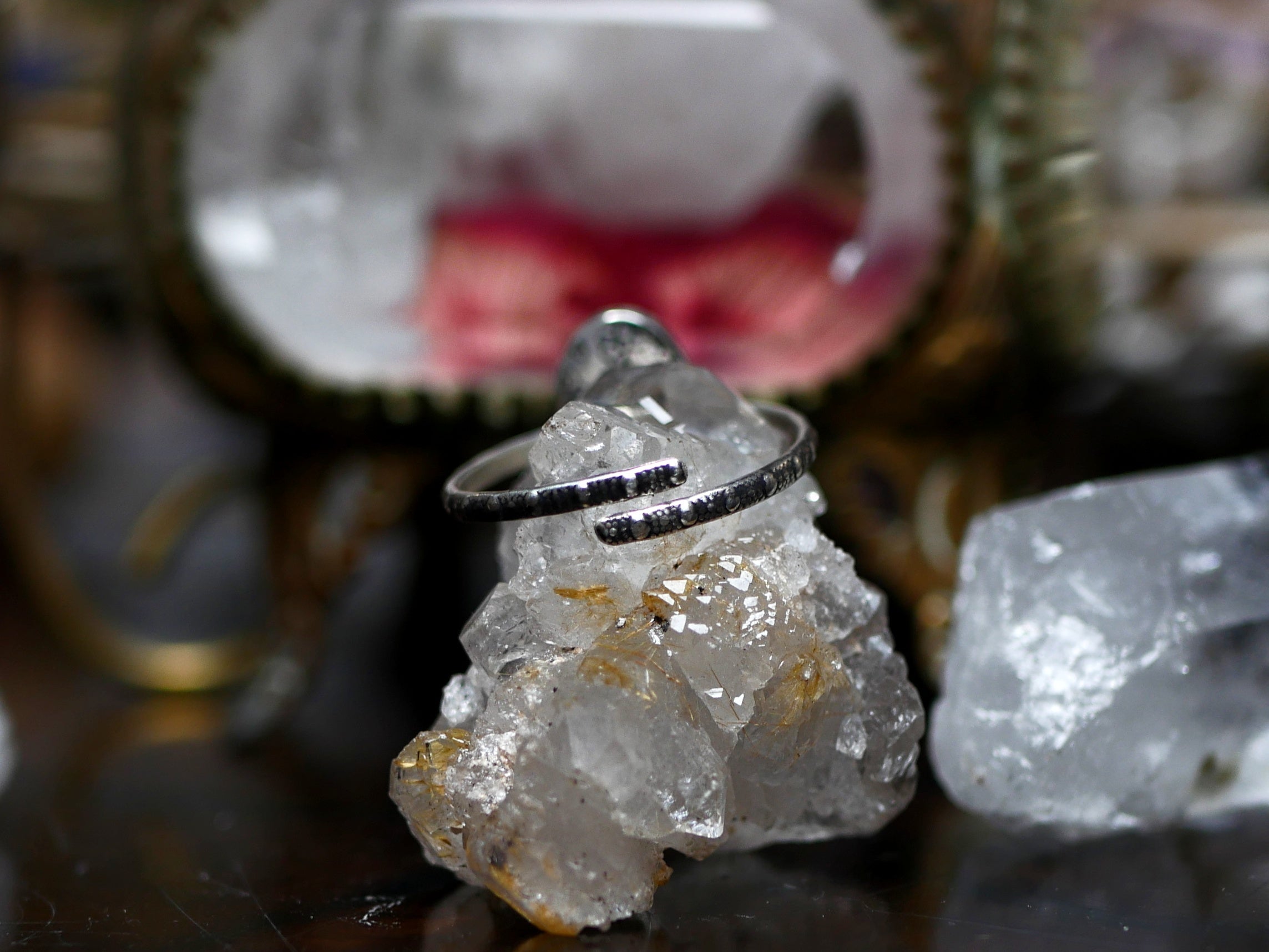 Bague réglable Diamant d'Herkimer V - Argent 925