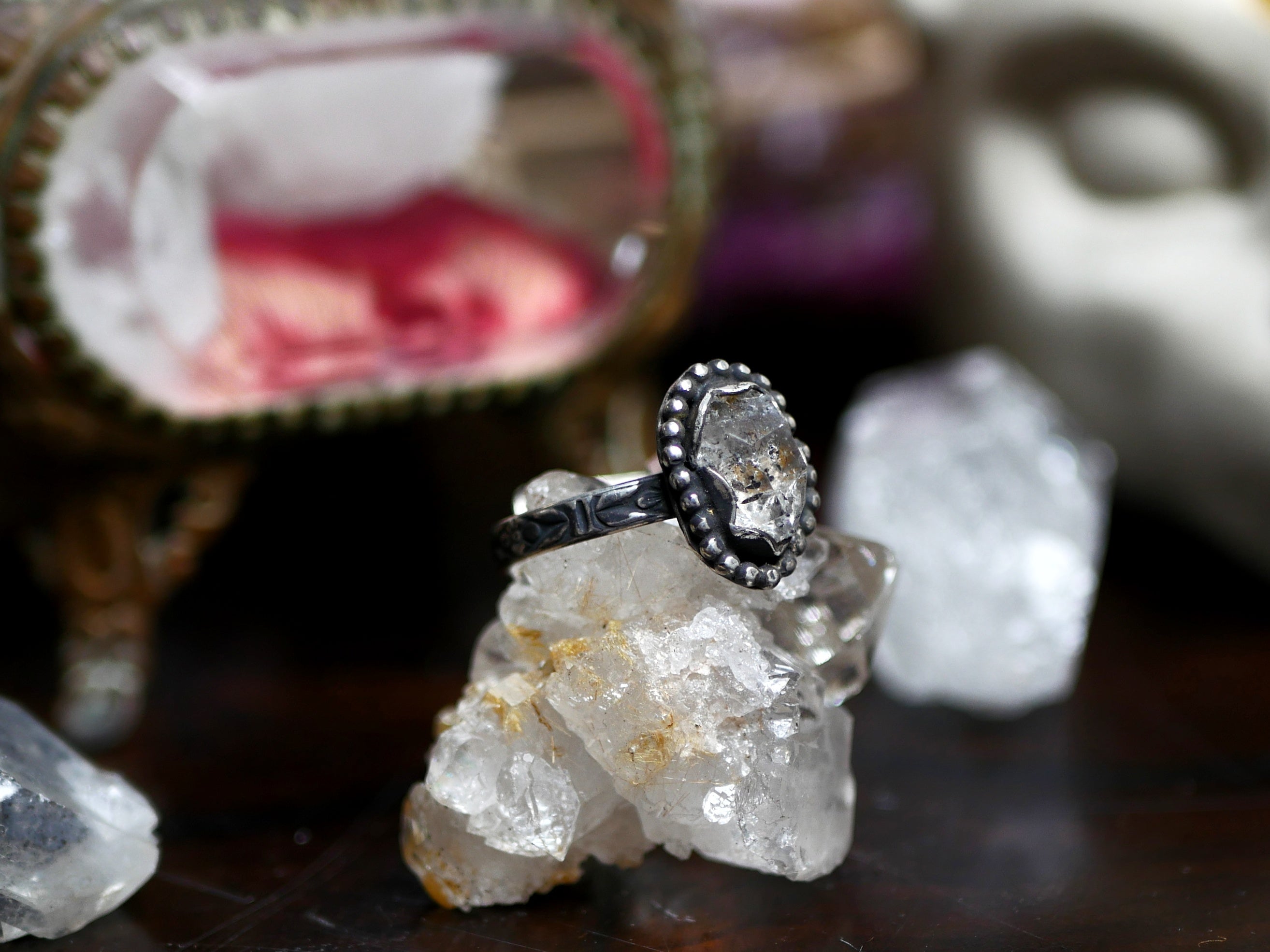 Bague réglable Diamant d'Herkimer IV - Argent 925