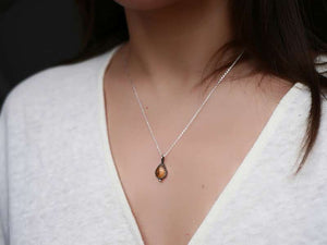 Collier "Simple" Citrine - Argent 925