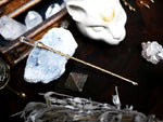 Charger l&#39;image dans la galerie, Baguette à cheveux Cristal de Roche (Fine) - Laiton &amp; Bronze
