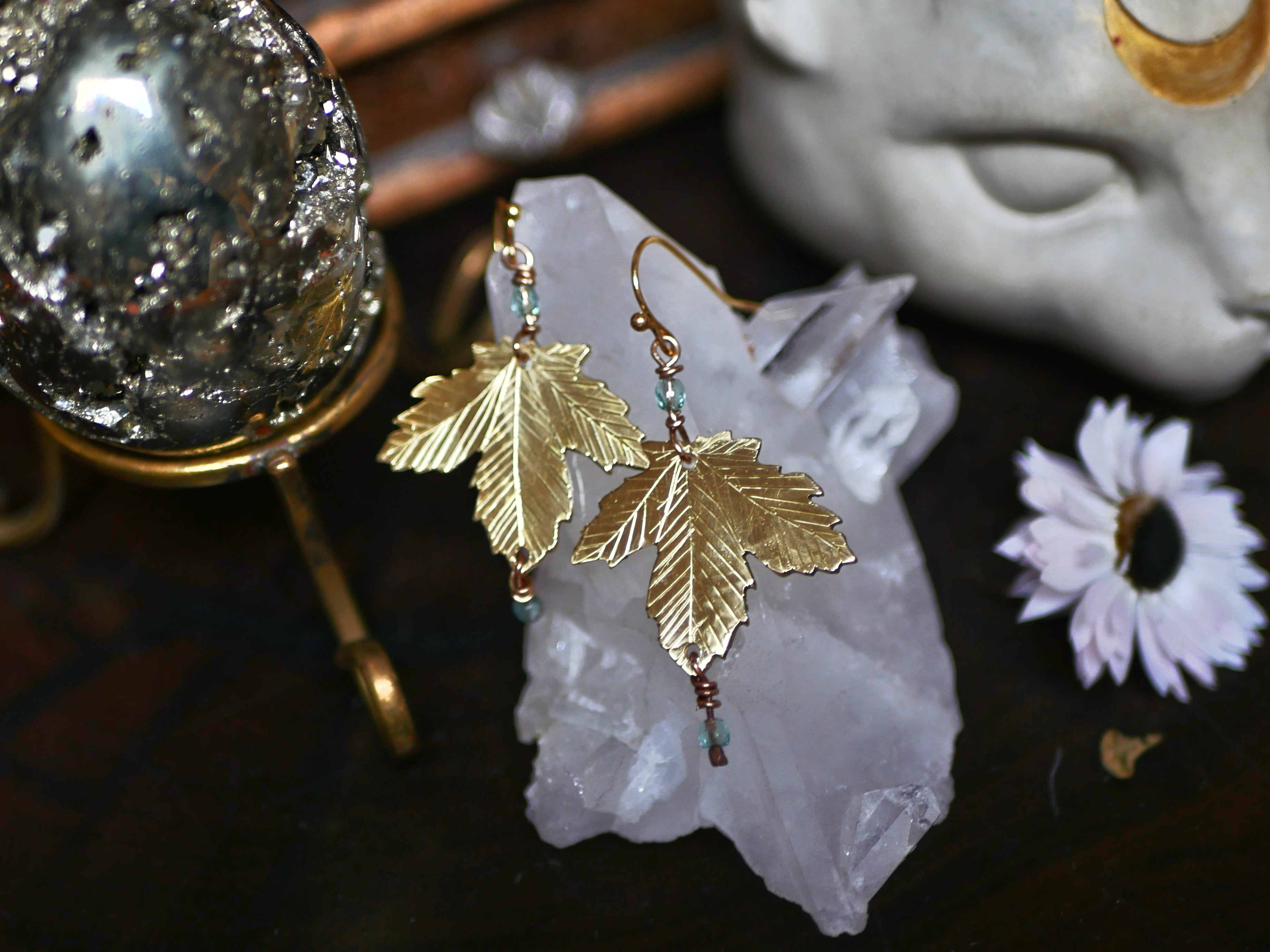 Boucles d'oreilles Feuilles IV - Laiton