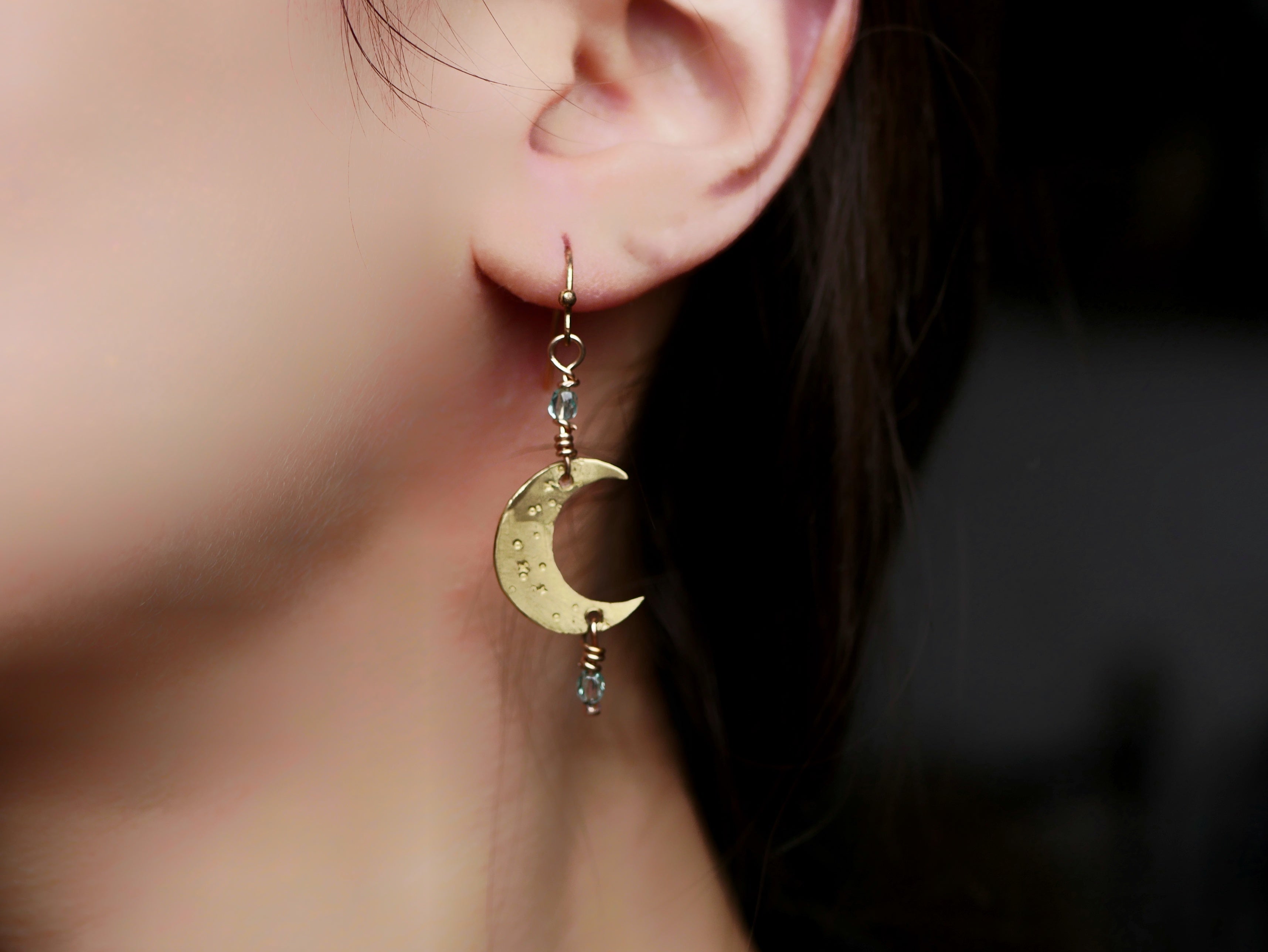 Boucles d'oreilles Lune II - Laiton