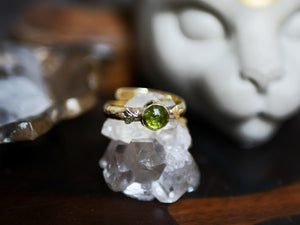 Bague réglable Vésuvianite - Laiton