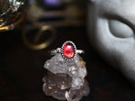 Charger l&#39;image dans la galerie, Bague fine réglable Grenat Rouge IX -  Argent 925
