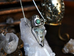 Charger l&#39;image dans la galerie, Collier Fiole d&#39;Harmonie - Fluorine, Prehnite, Aventurine - Argent 925
