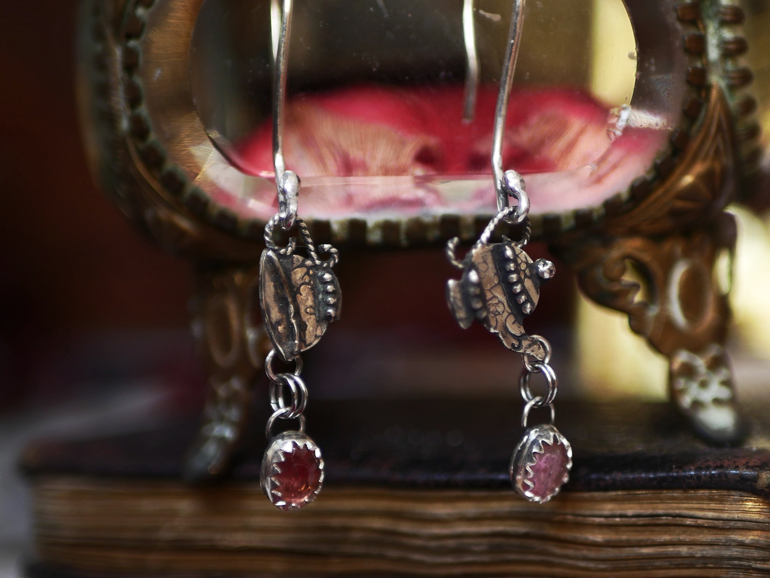 Boucles d'oreilles "Wonderland" III - Tourmaline Watermelon - Argent 925