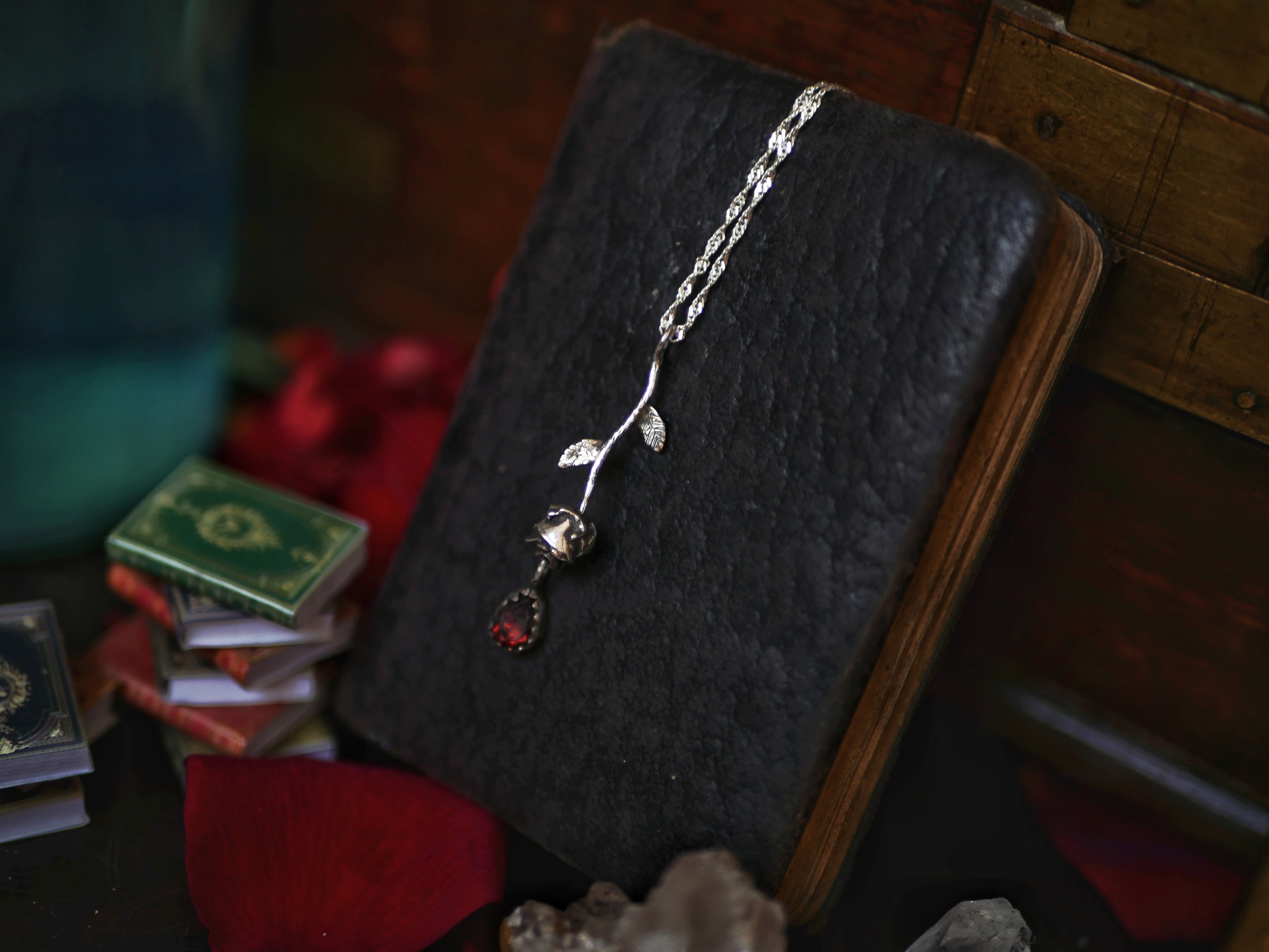 Collier "Wonderland" IV - Grenat Rouge - Argent 925