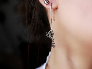 Boucles d'oreilles "Wonderland" III - Tourmaline Watermelon - Argent 925