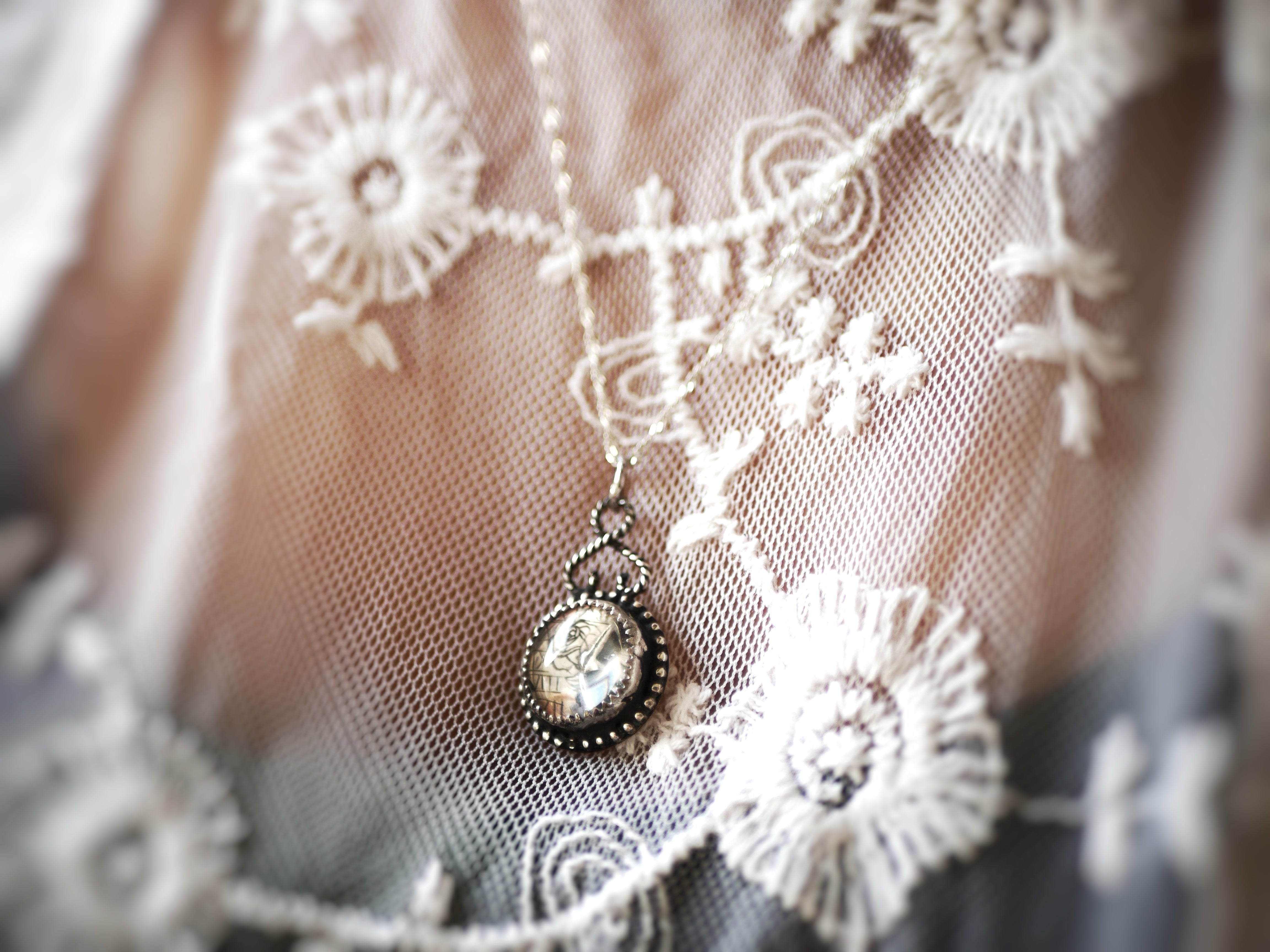 Collier "Wonderland" III - Verre - Argent 925