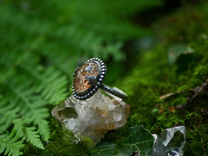 Bague "Forêt Enchantée" III - Quartz Chaman (Lodolite) - Argent 925