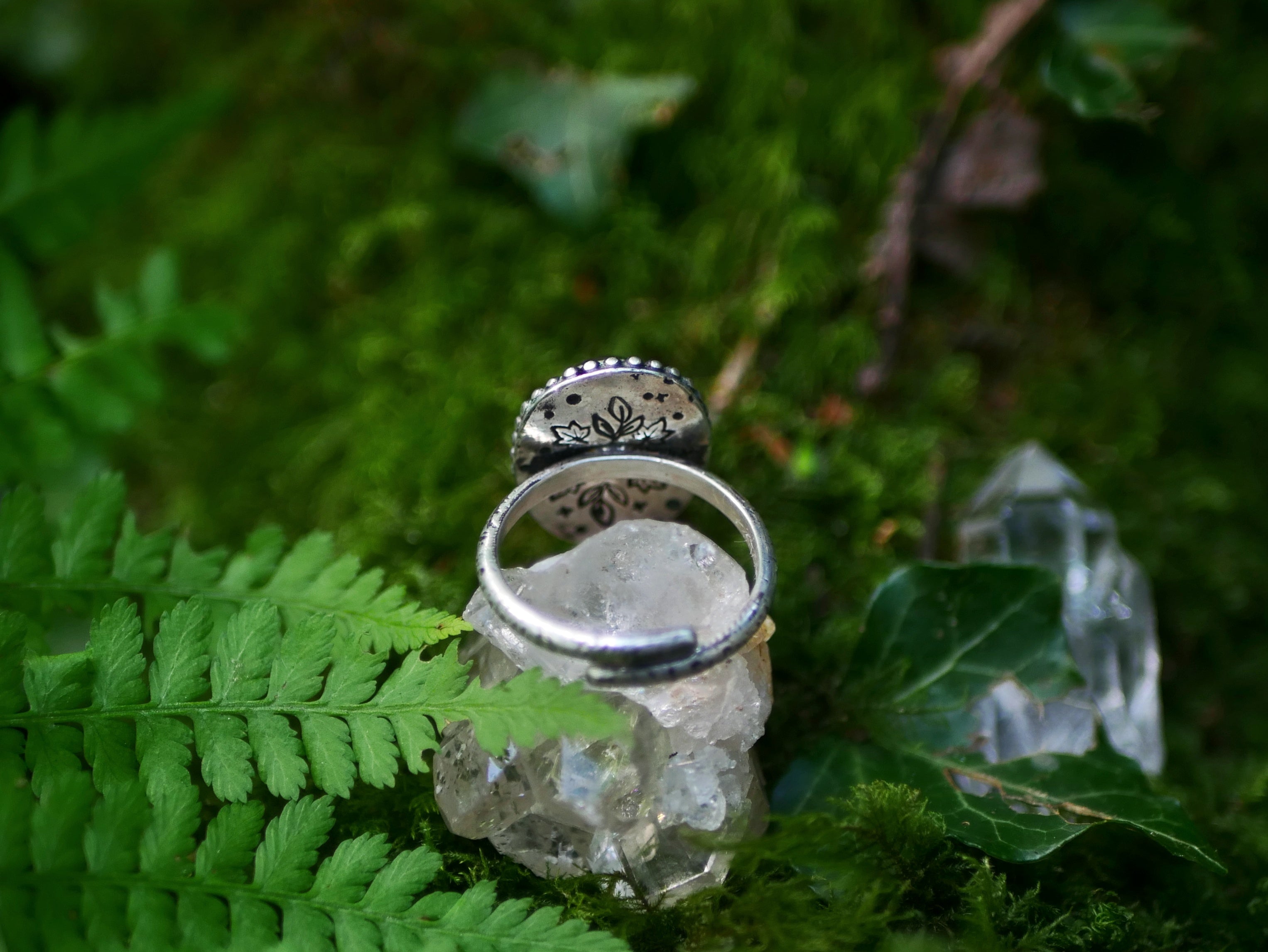 Bague "Forêt Enchantée" III - Quartz Chaman (Lodolite) - Argent 925