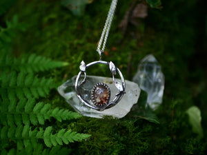 Collier "Forêt Enchantée" III - Quartz grenat - Argent 925