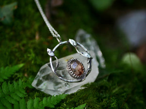 Collier "Forêt Enchantée" III - Quartz grenat - Argent 925