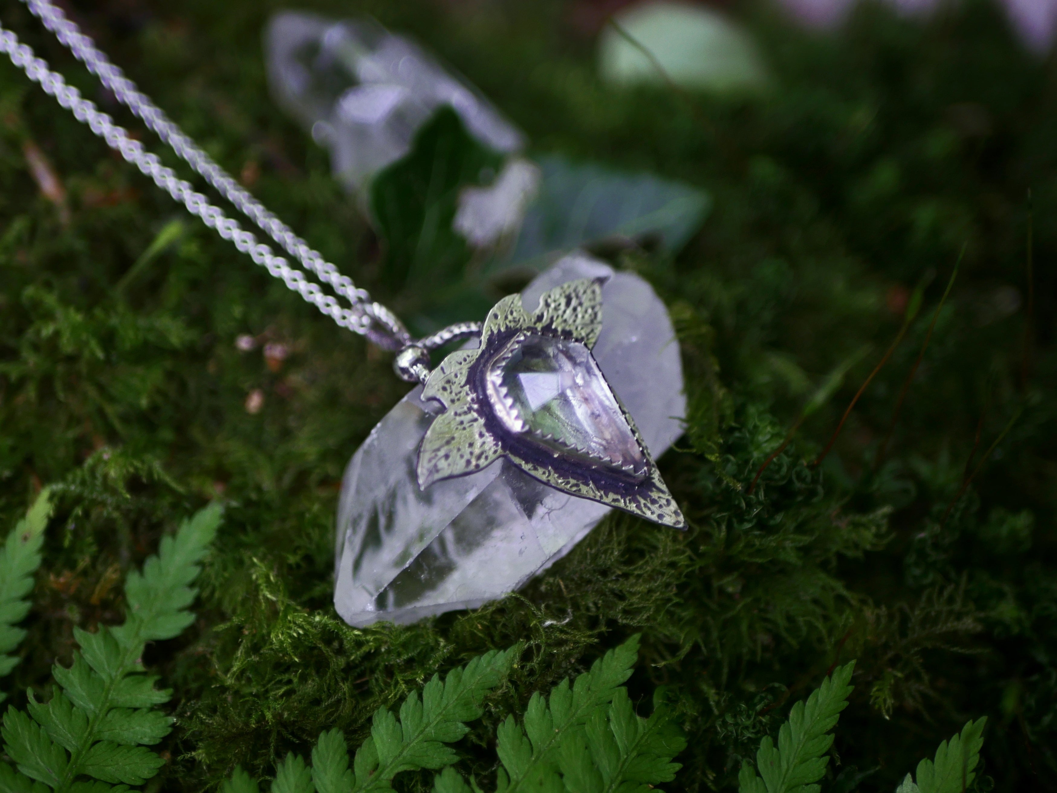 Collier "Forêt Enchantée" VI - Fluorine - Argent 925