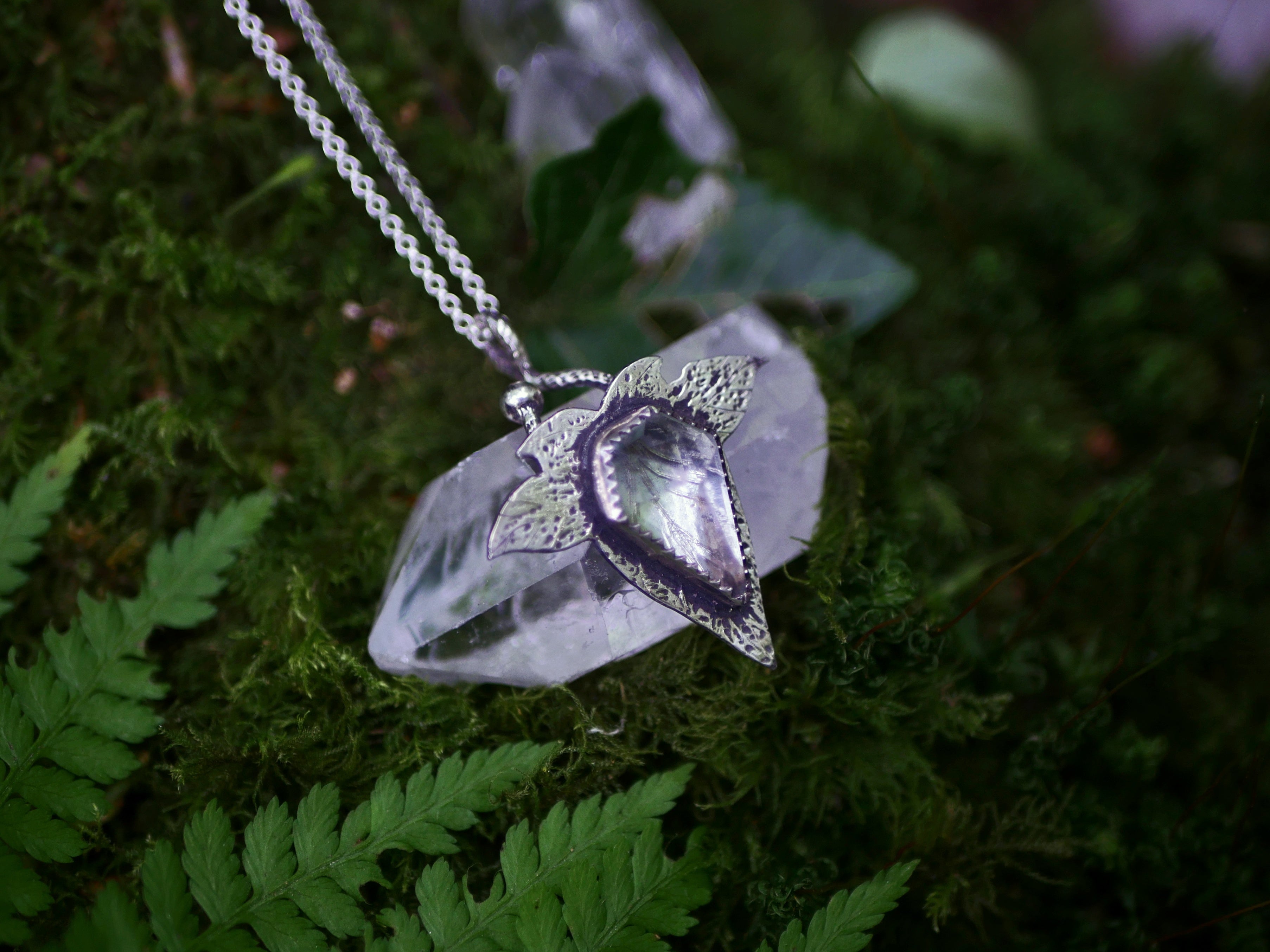 Collier "Forêt Enchantée" VI - Fluorine - Argent 925