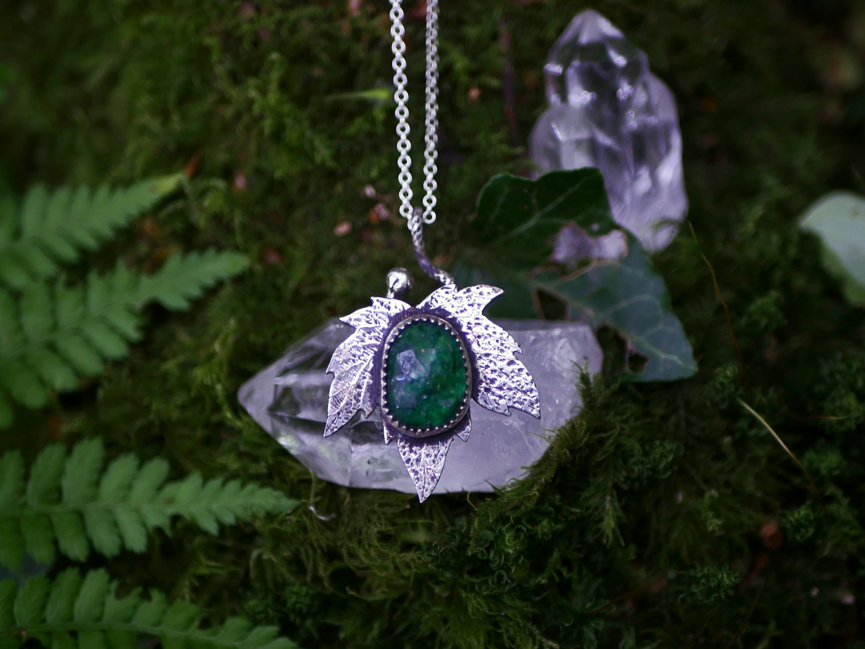 Collier "Forêt Enchantée" VII - Aventurine - Argent 925