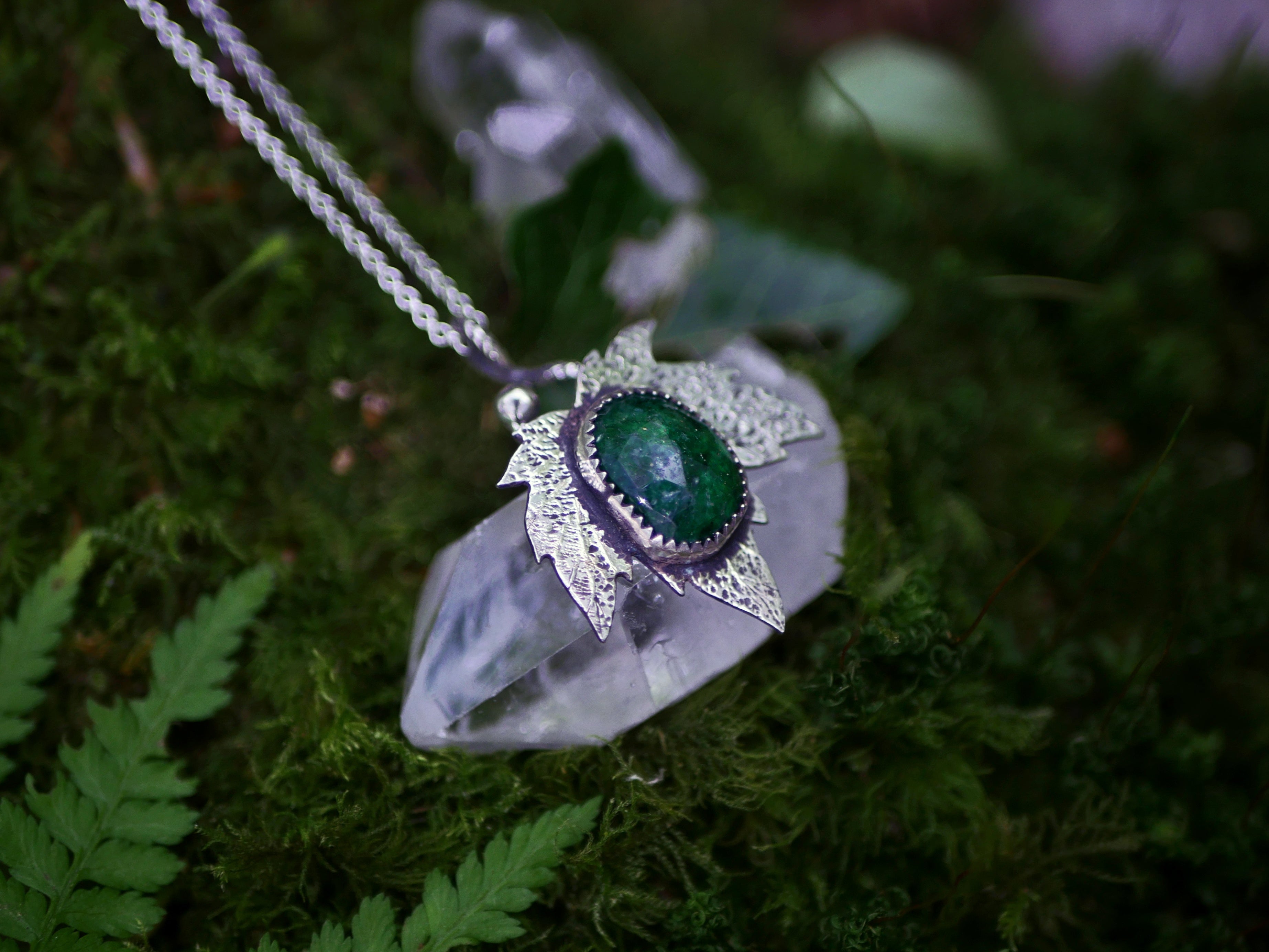 Collier "Forêt Enchantée" VII - Aventurine - Argent 925