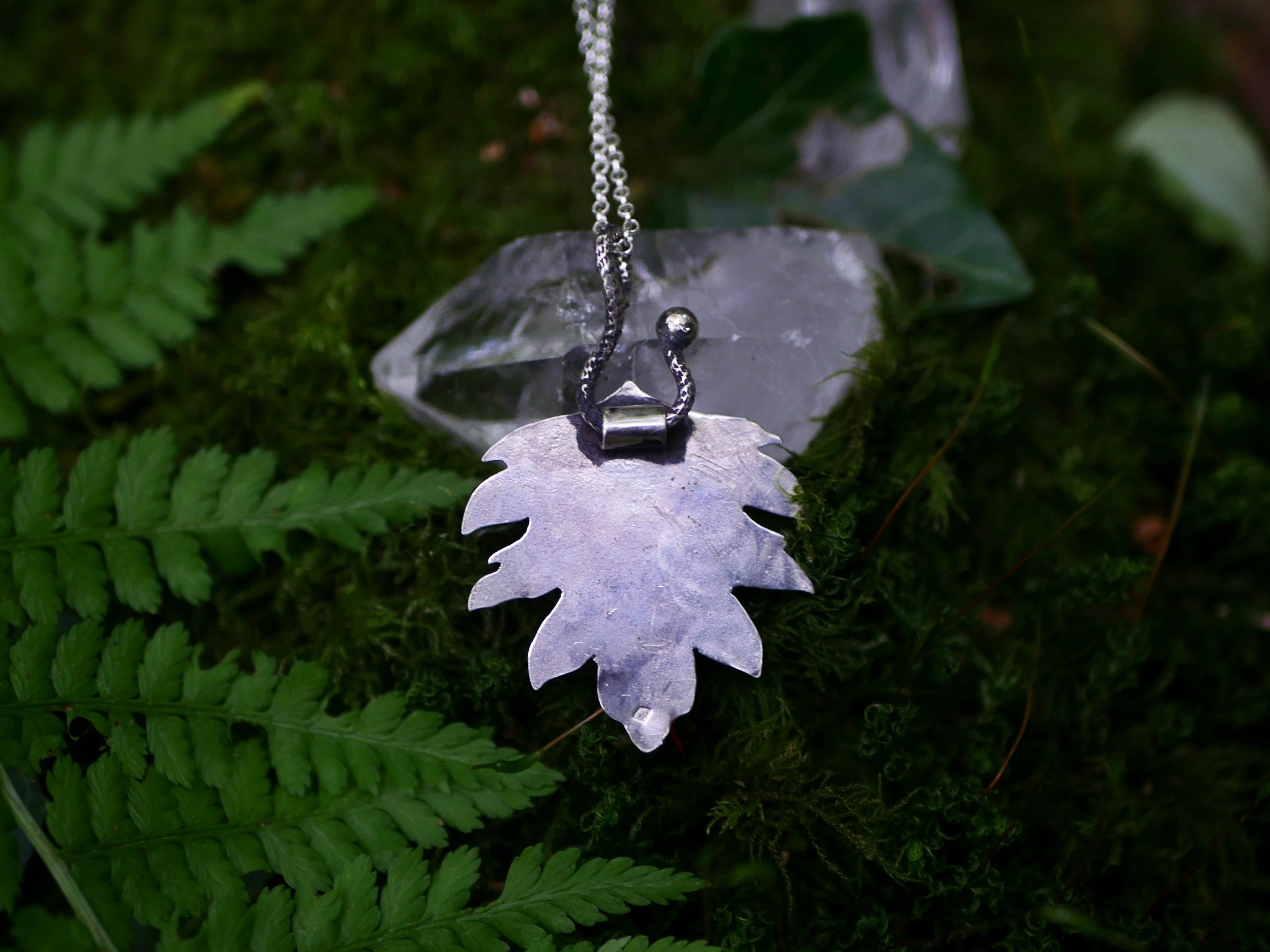 Collier "Forêt Enchantée" IX - Quartz Chaman (Lodolite) - Argent 925