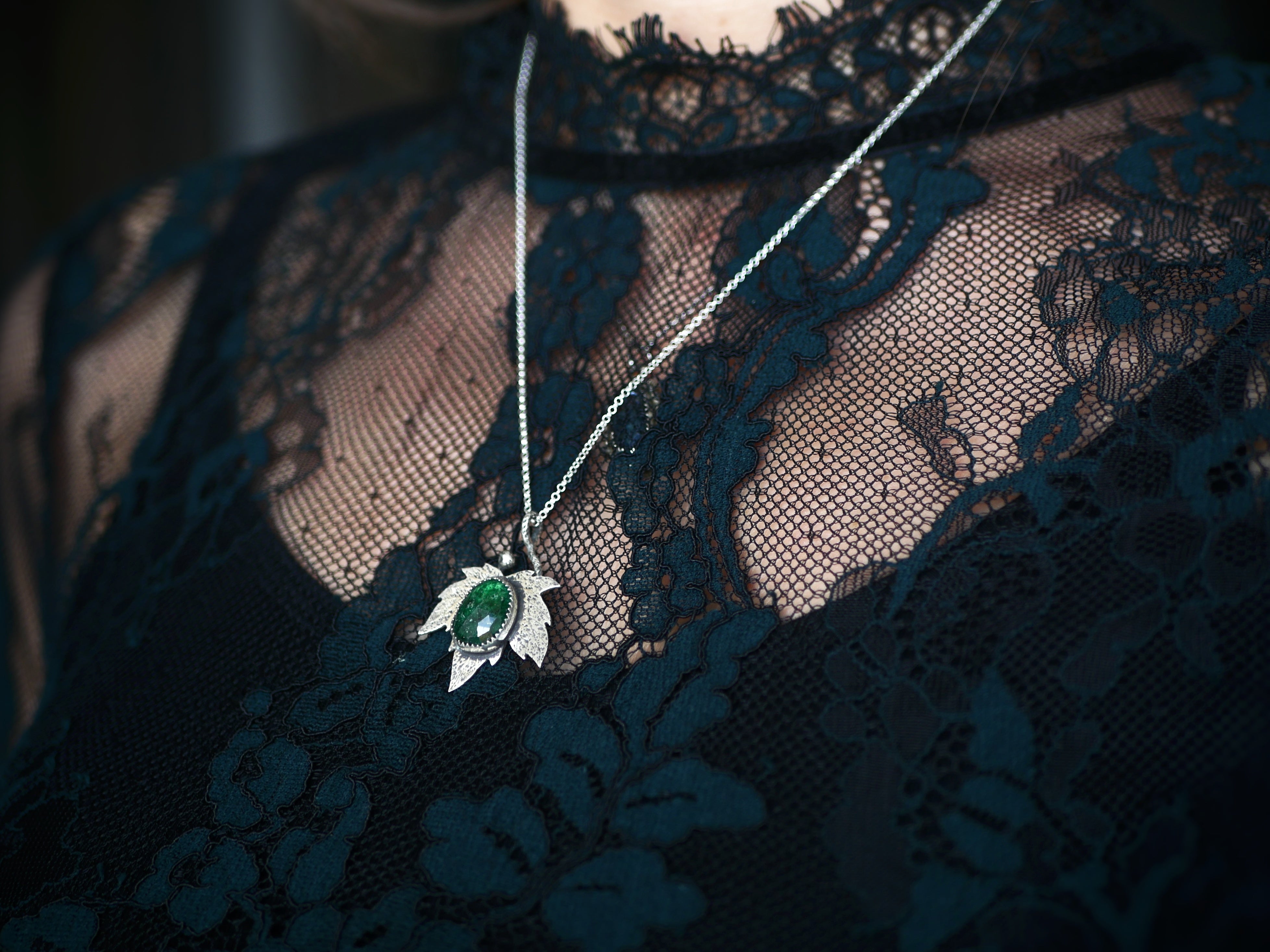 Collier "Forêt Enchantée" VII - Aventurine - Argent 925