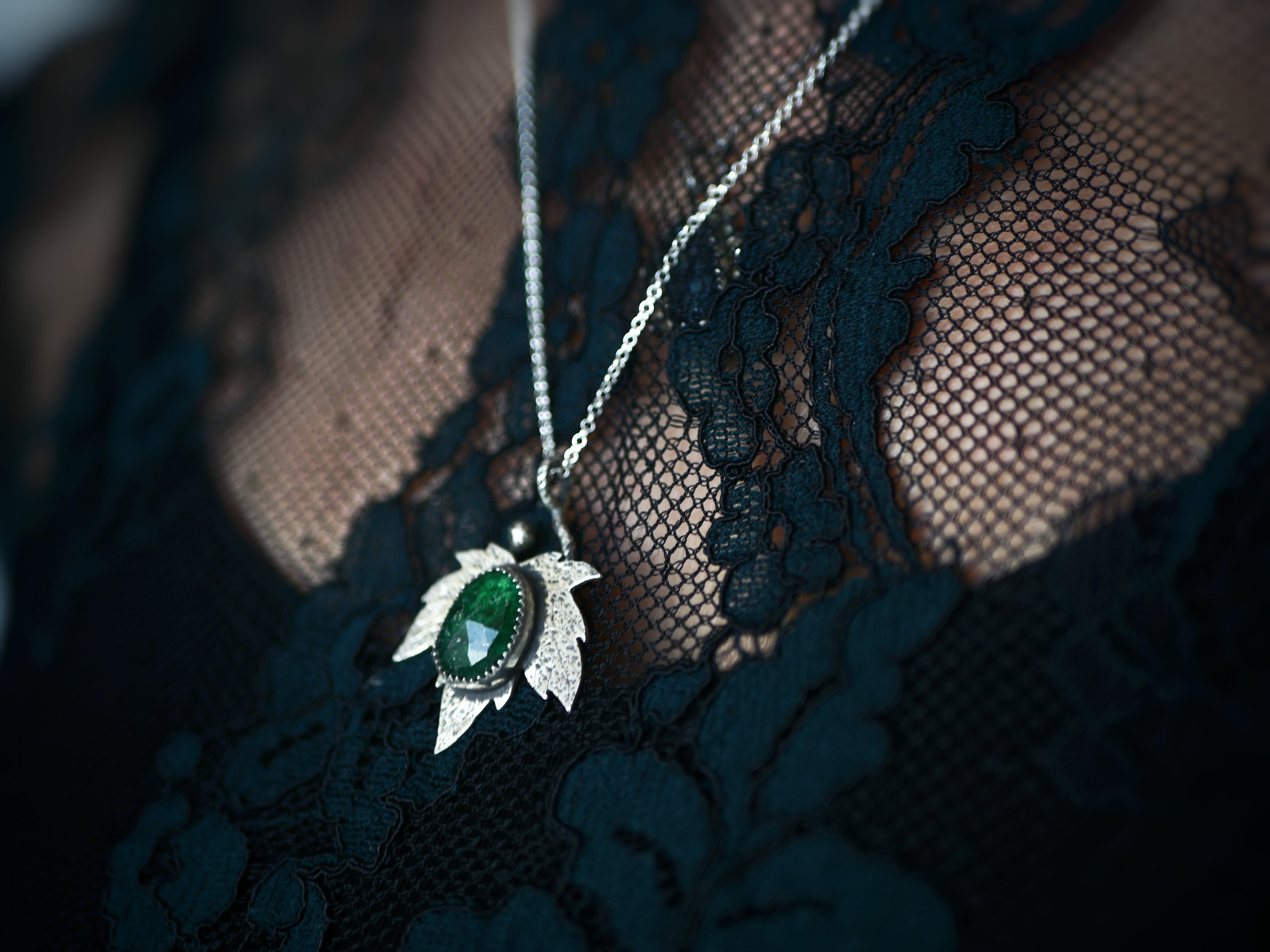 Collier "Forêt Enchantée" VII - Aventurine - Argent 925