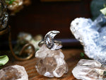Charger l&#39;image dans la galerie, Bague Lune réglable - Diamant d&#39;Herkimer - Argent 925
