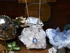 Collier Pampilles Lune - Pierre de Lune - Argent 925
