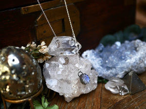 Collier Pampilles Lune - Pierre de Lune - Argent 925