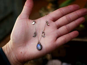 Collier Pampilles Lune - Pierre de Lune - Argent 925