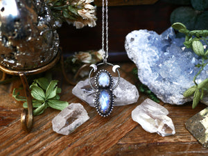 Collier Déesse Lunaire - Pierre de Lune - Argent 925