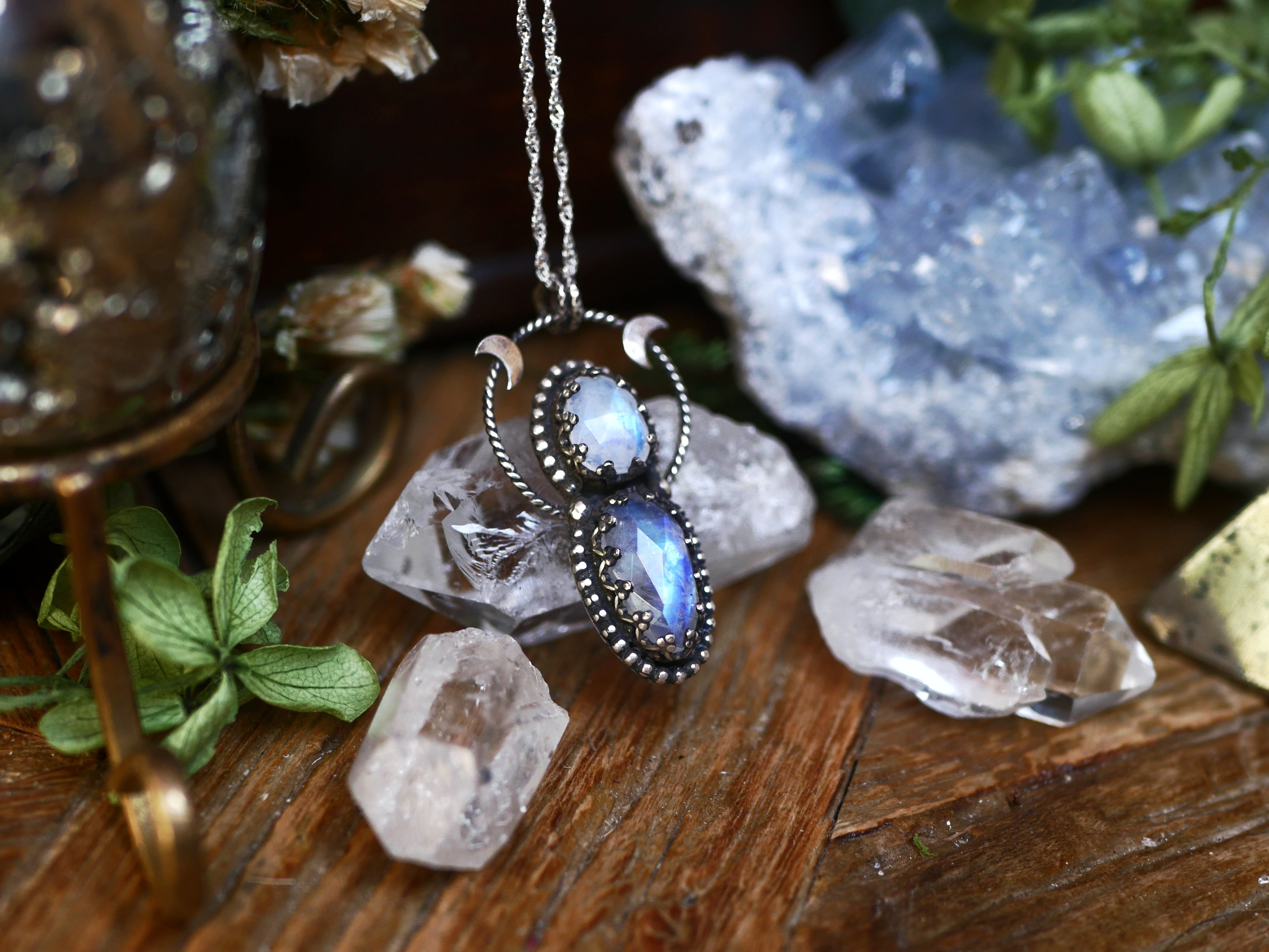 Collier Déesse Lunaire - Pierre de Lune - Argent 925