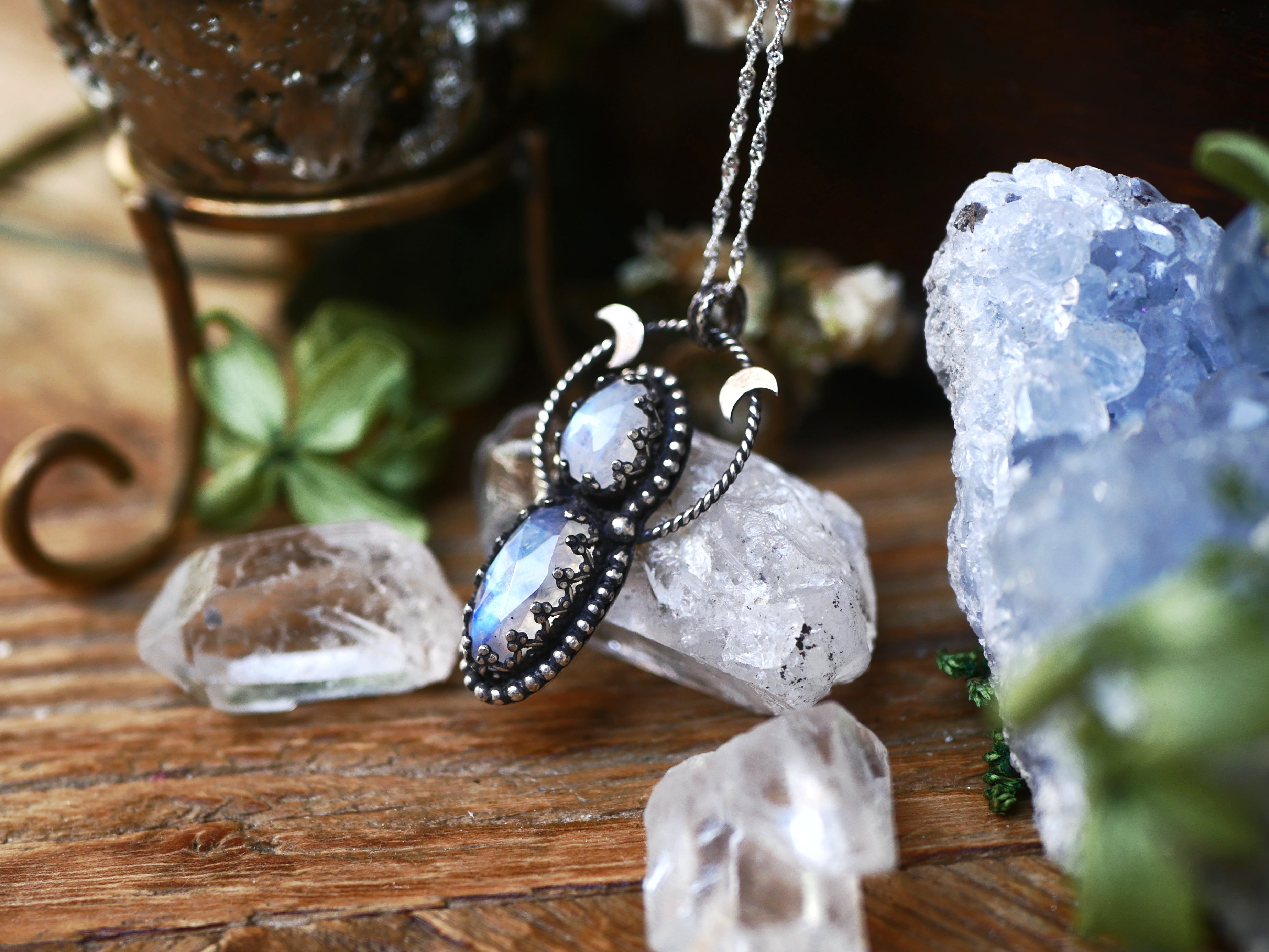 Collier Déesse Lunaire - Pierre de Lune - Argent 925