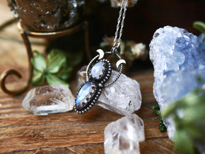 Collier Déesse Lunaire - Pierre de Lune - Argent 925