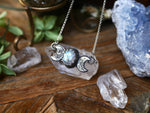 Charger l&#39;image dans la galerie, Collier Triple Lune - Pierre de Lune - Argent 925
