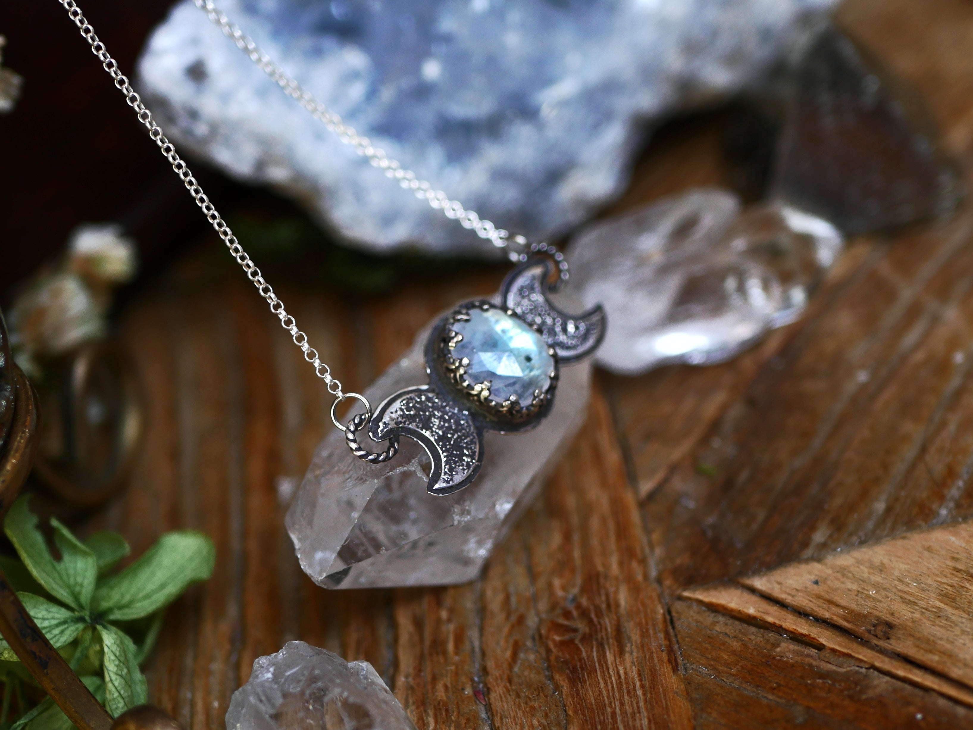 Collier Triple Lune - Pierre de Lune - Argent 925